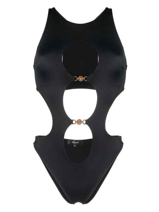 Black Medusa Detail Cut-out Swimsuit