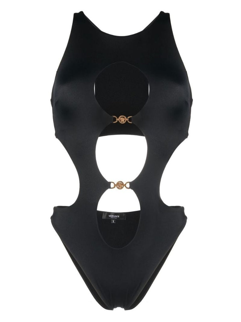 Black Medusa Detail Cut-out Swimsuit