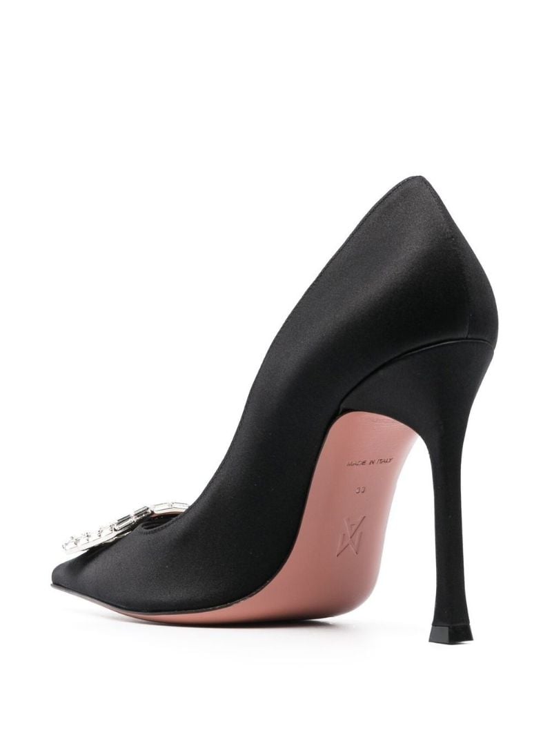 Black Camelia 105 Satin Pumps