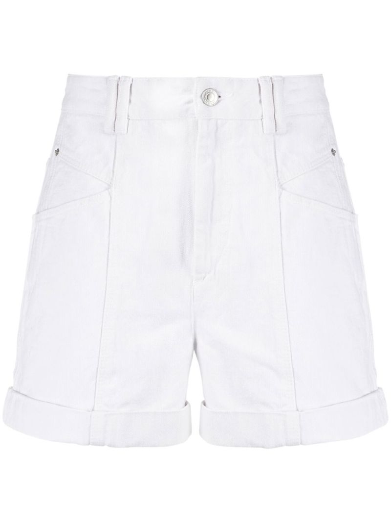 White High Waist Denim Shorts