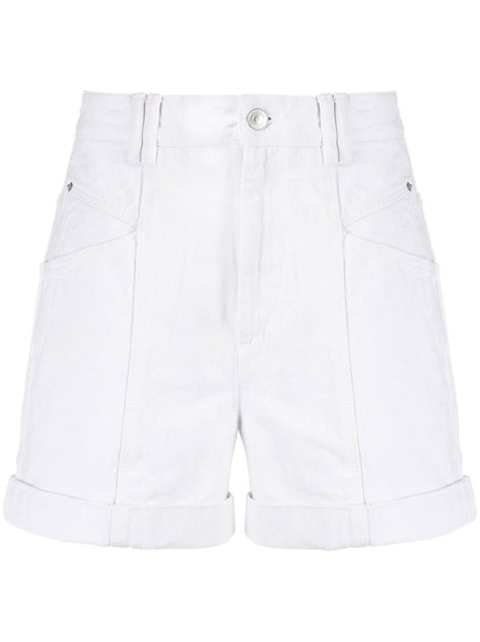 White High Waist Denim Shorts