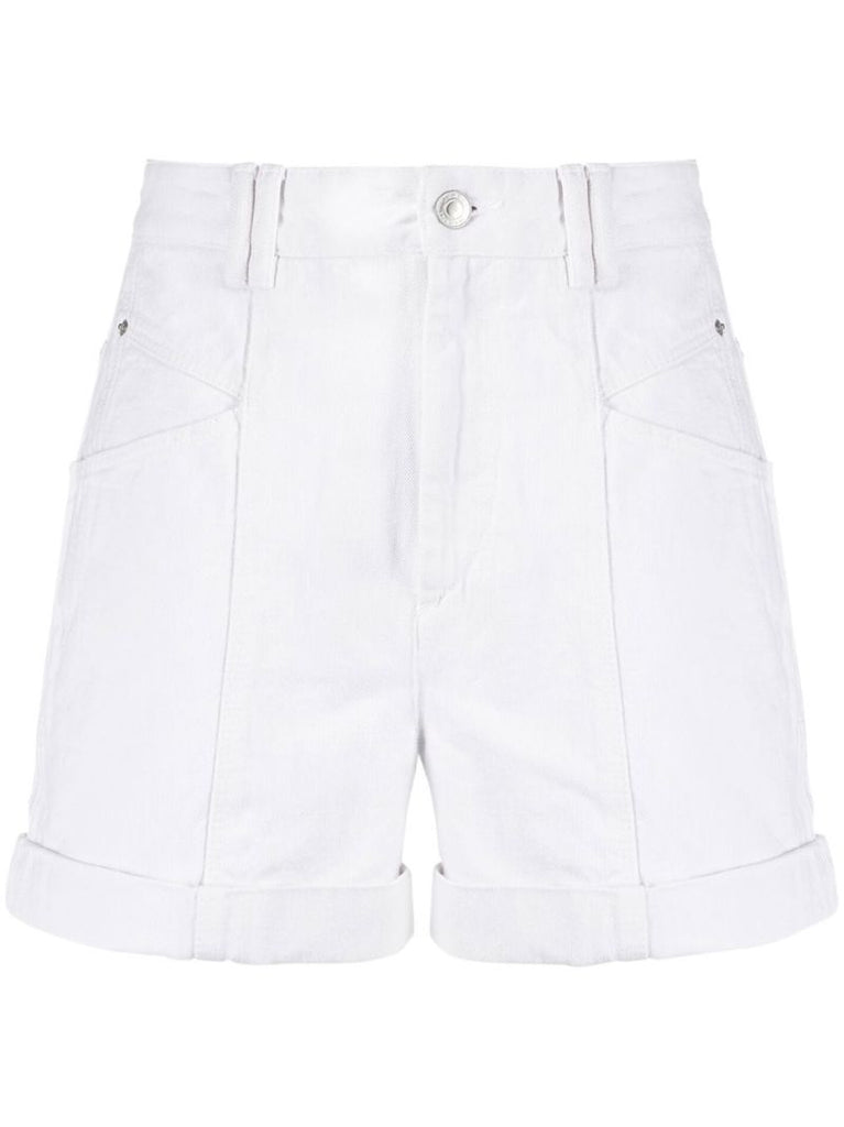 White High Waist Denim Shorts