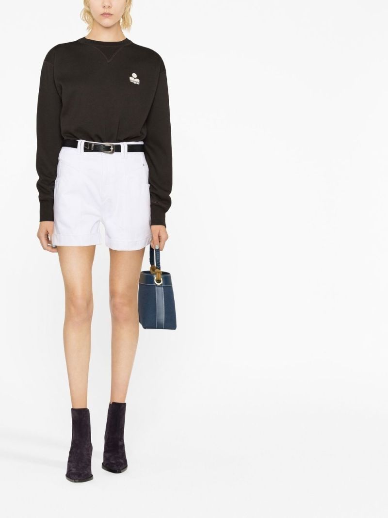 White High Waist Denim Shorts