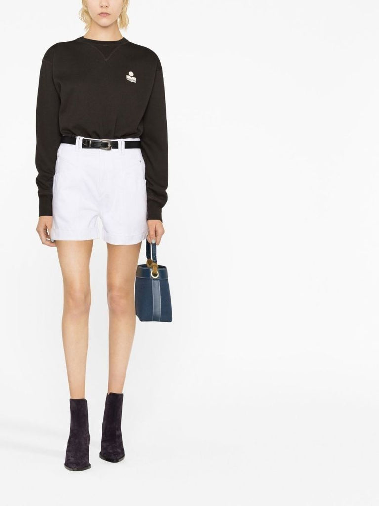 White High Waist Denim Shorts