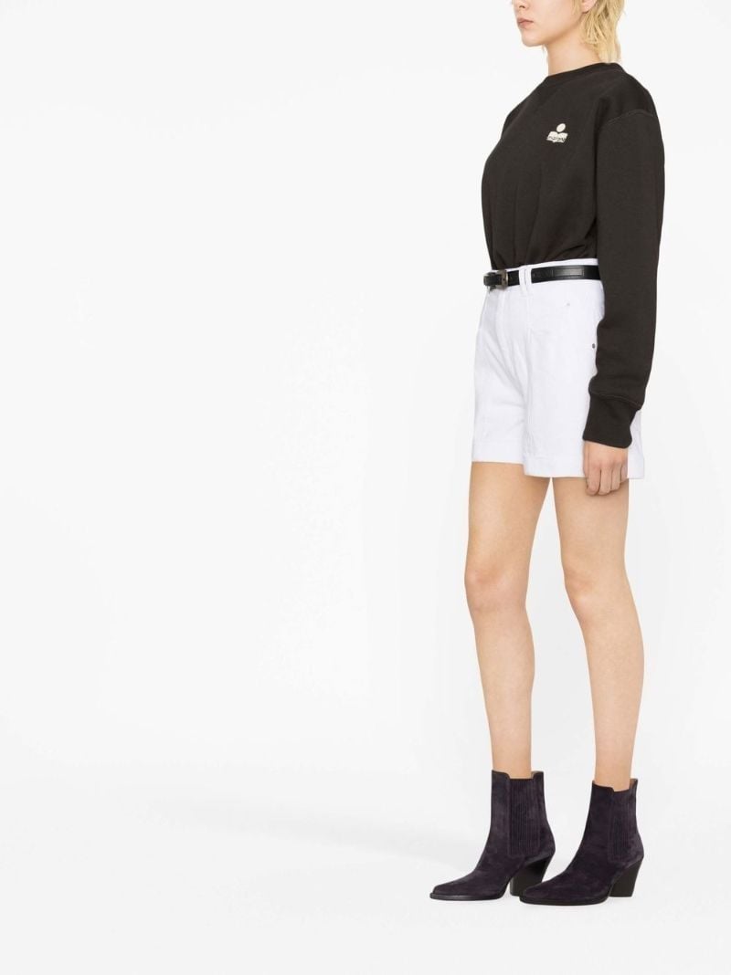 White High Waist Denim Shorts