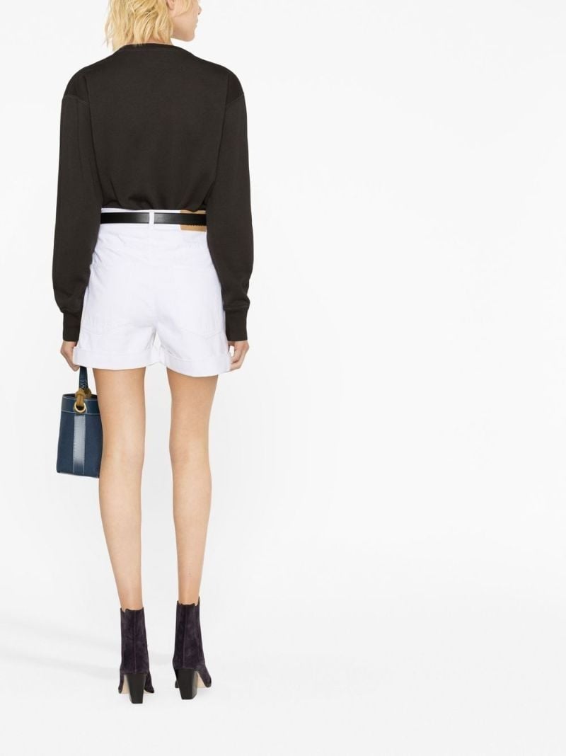 White High Waist Denim Shorts