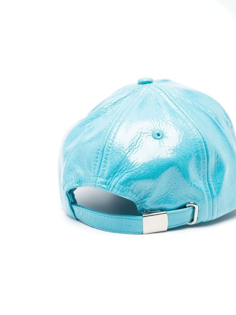 Blue Cia Faux-leather Cap