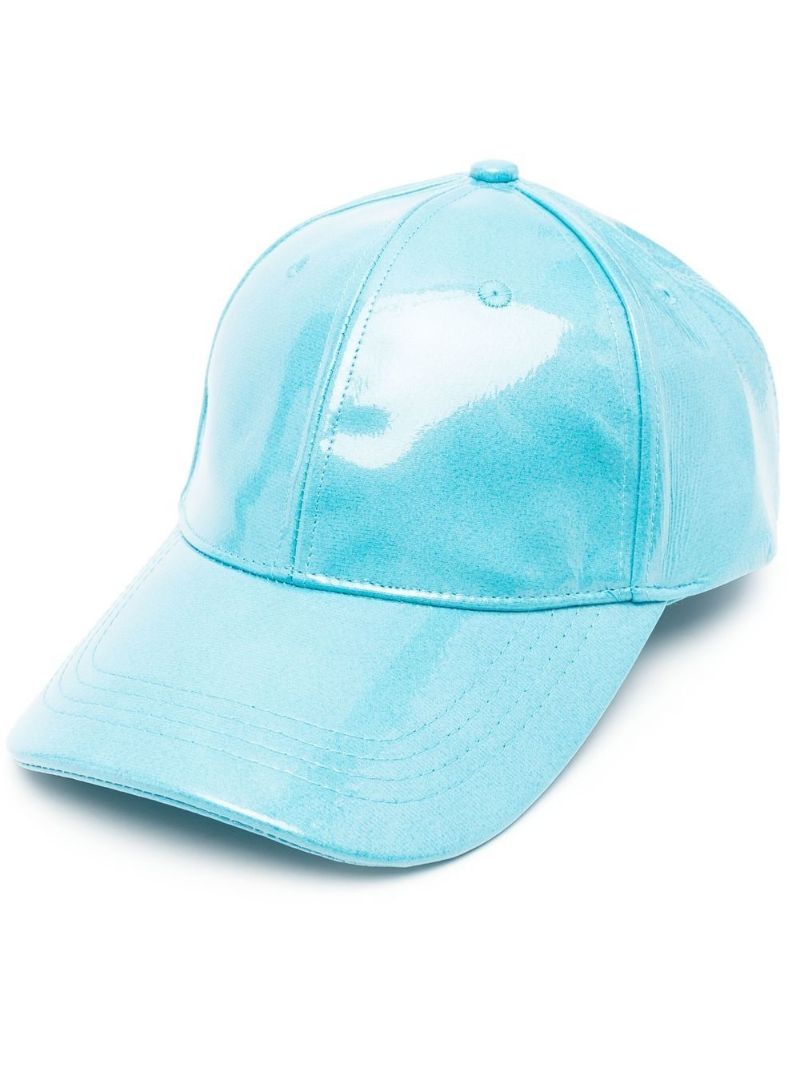 Blue Cia Faux-leather Cap