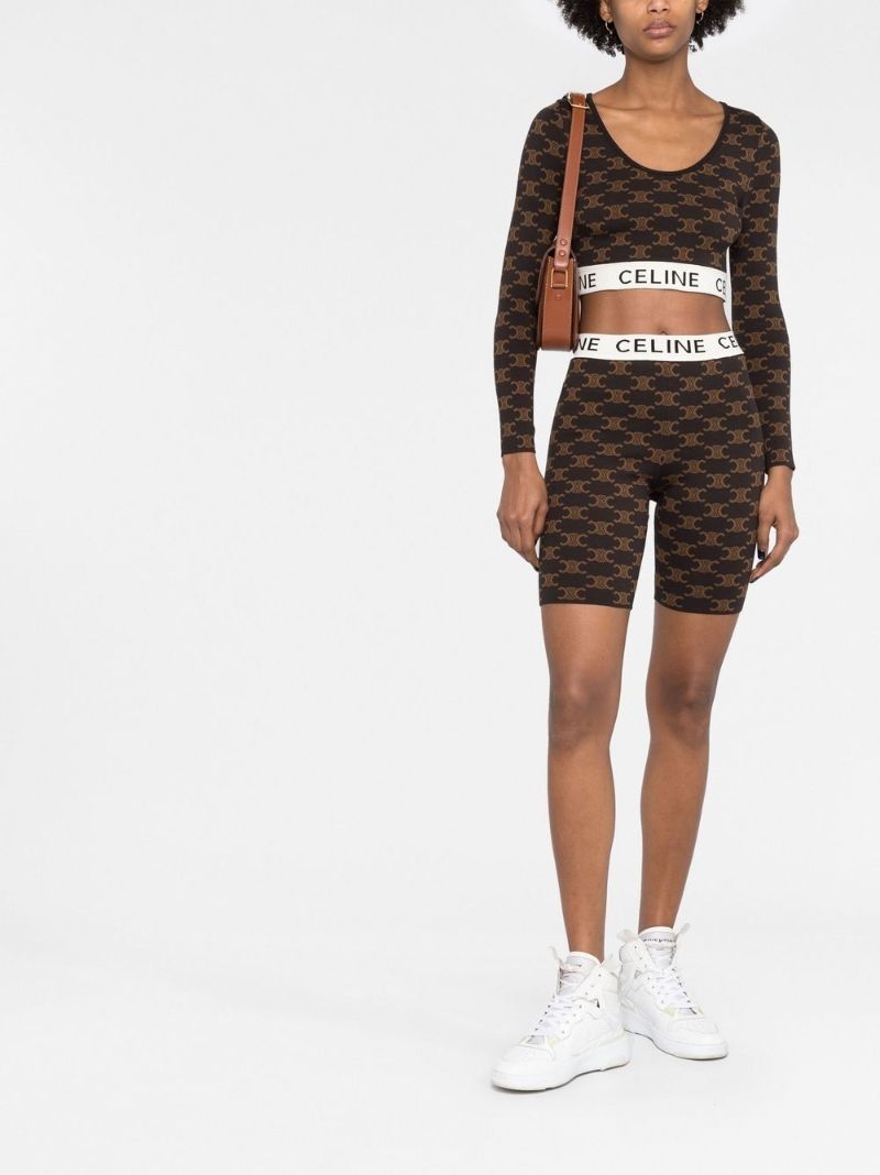Brown Logo Band Shorts