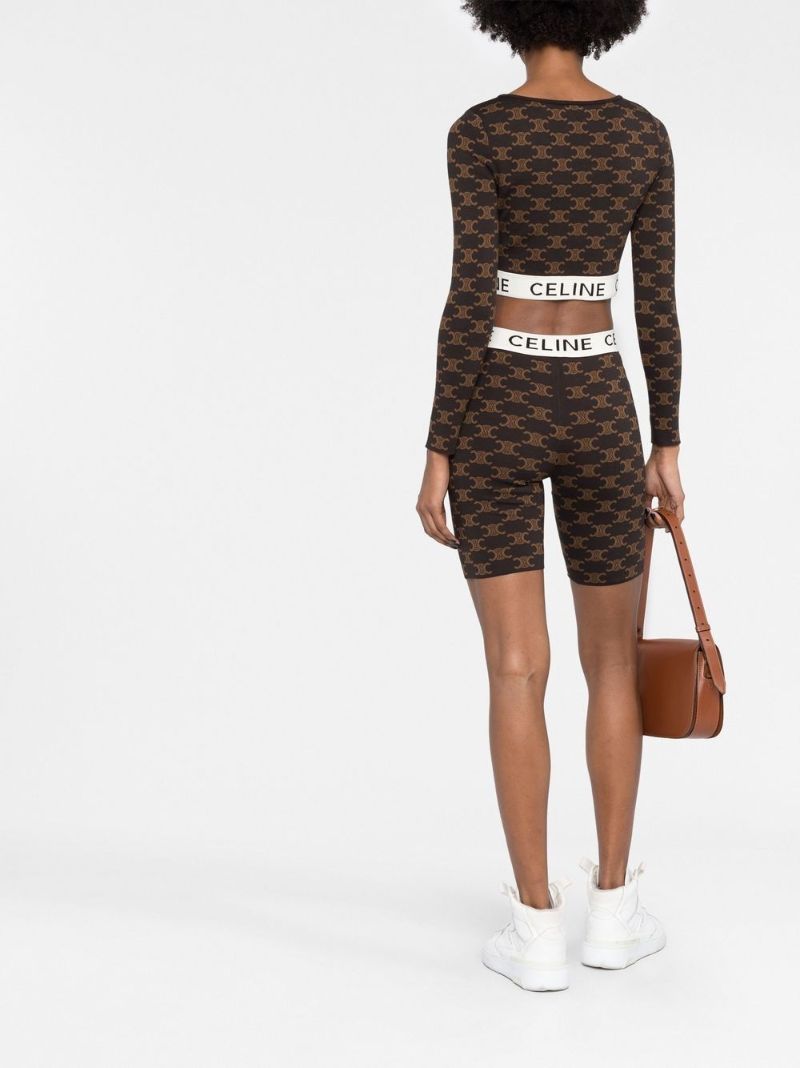 Brown Logo Band Shorts