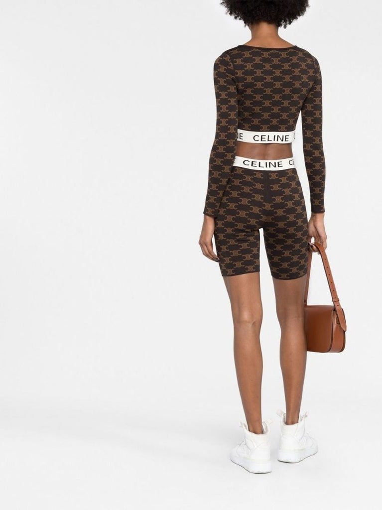 Brown Logo Band Shorts