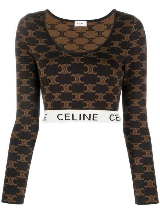 Brown Logo Band Cropped Top