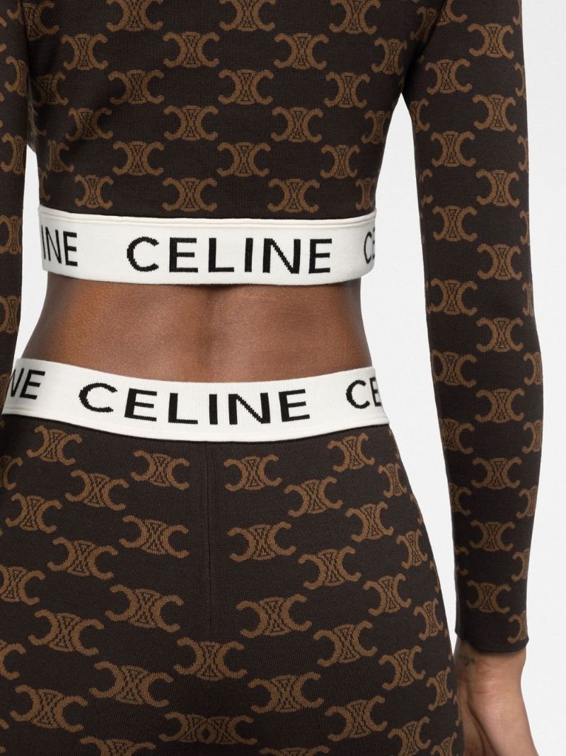 Brown Logo Band Cropped Top