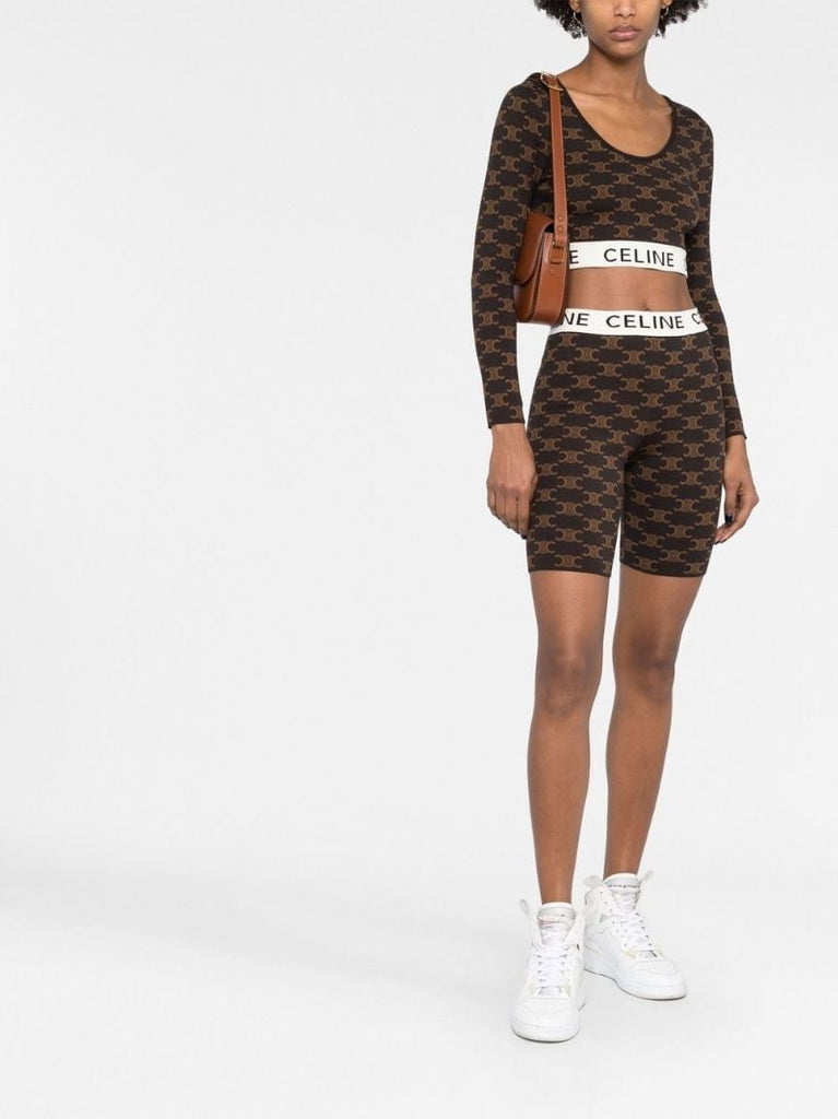 Brown Logo Band Cropped Top