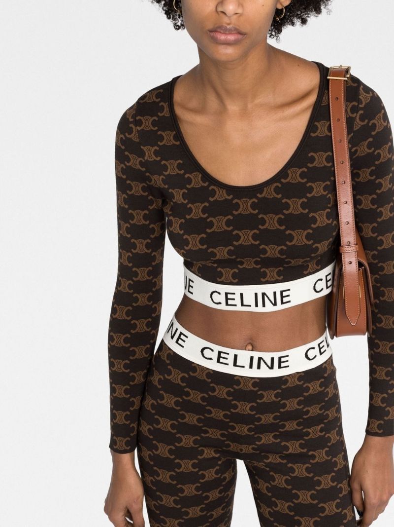 Brown Logo Band Cropped Top