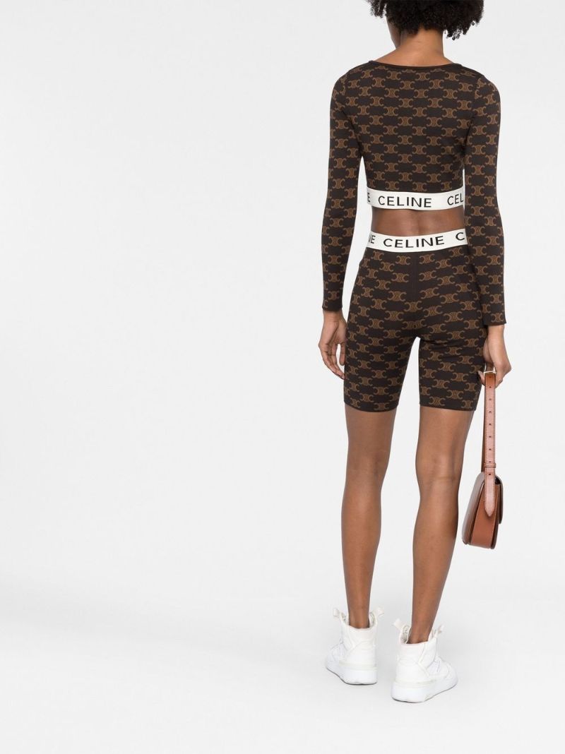 Brown Logo Band Cropped Top
