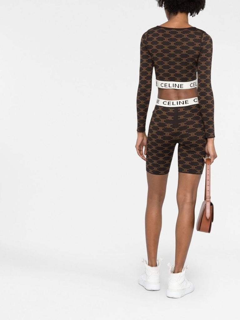 Brown Logo Band Cropped Top
