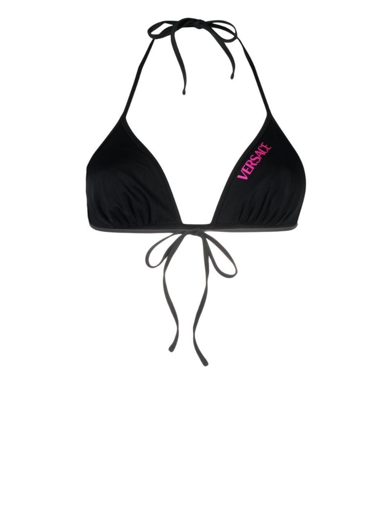 Pink Logo Orchid Print Reversible Bikini Top