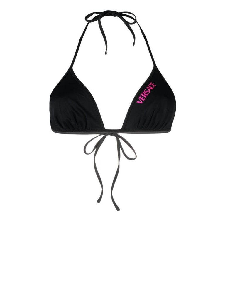 Pink Logo Orchid Print Reversible Bikini Top