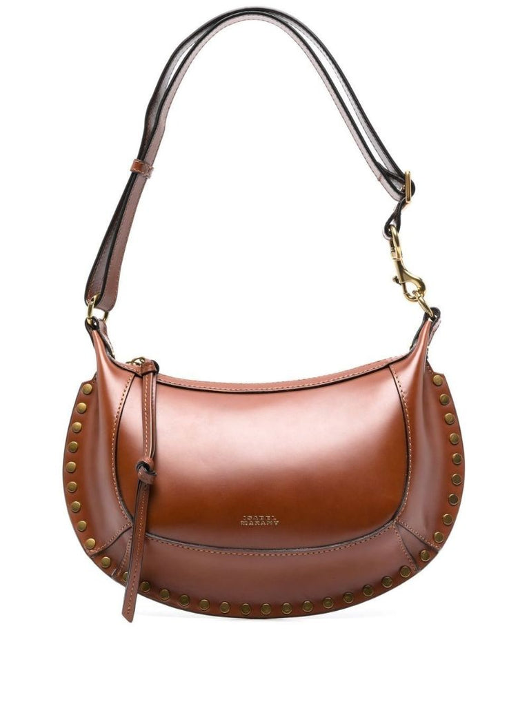 Brown Oskan Moon Leather Shoulder Bag