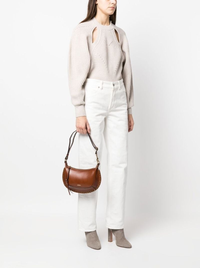 Brown Oskan Moon Leather Shoulder Bag