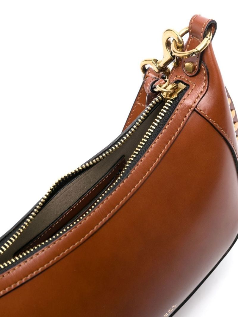 Brown Oskan Moon Leather Shoulder Bag