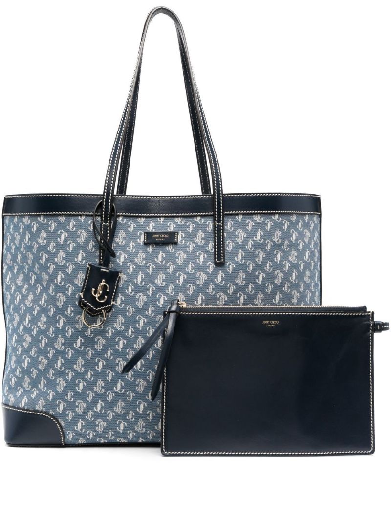 Blue Nine2five Jc Monogram Tote Bag