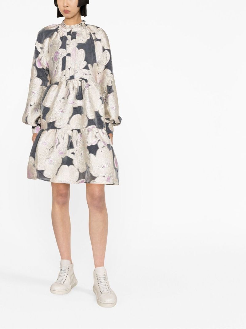 Neutral Jasmine Tiered Mini Dress