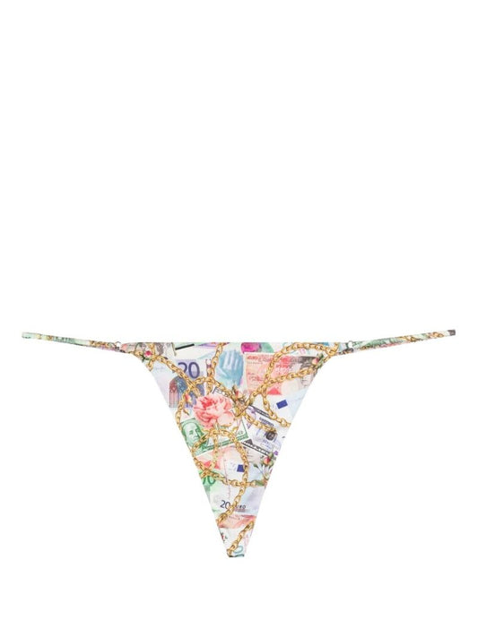 Multicolour Graphic Print Thong