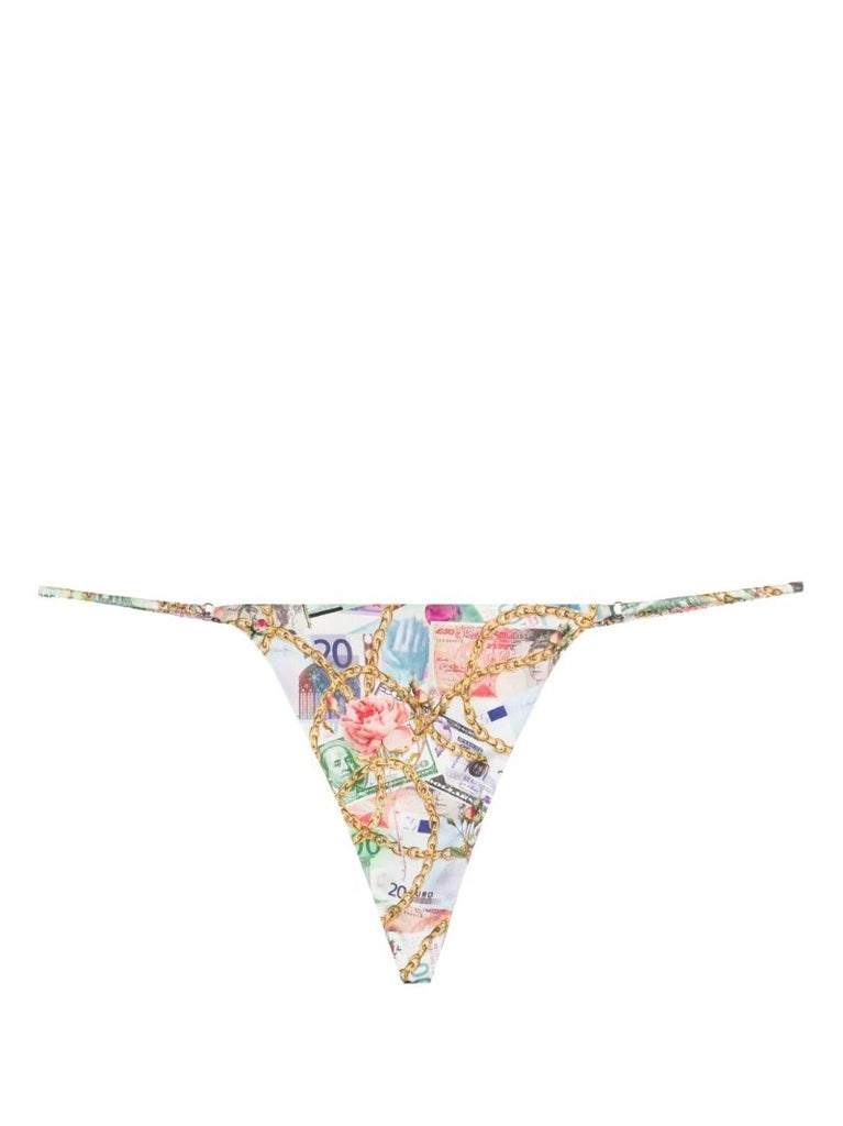 Multicolour Graphic Print Thong