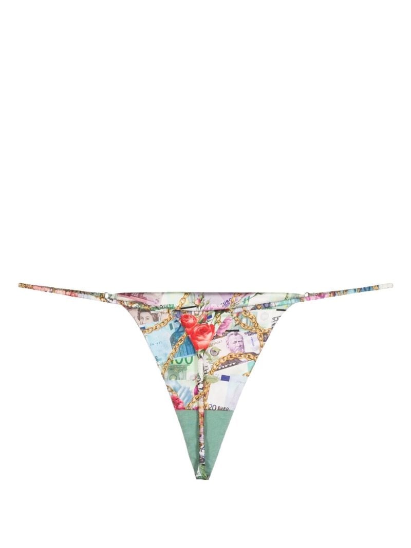 Multicolour Graphic Print Thong