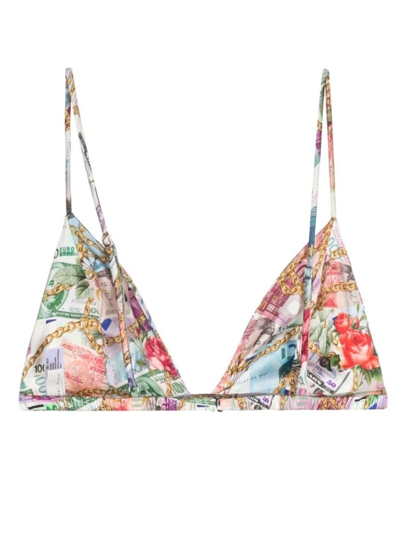 Multicolour So Money Luxe Silk Triangle Bra