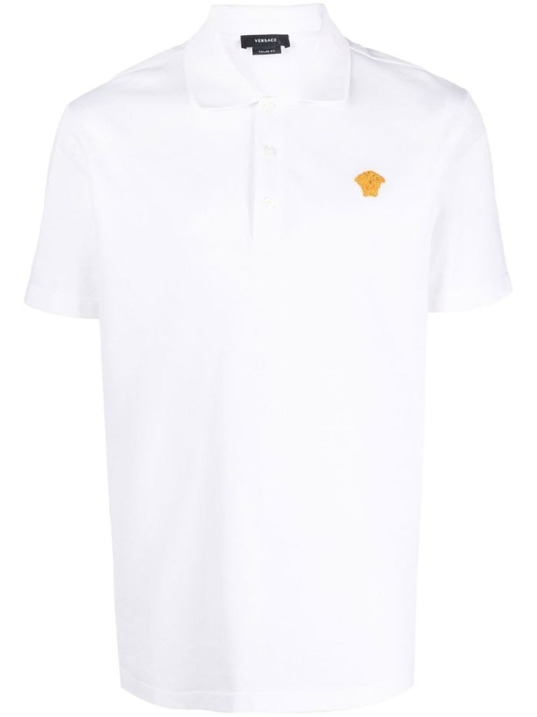 White Medusa Embroidered Polo Shirt