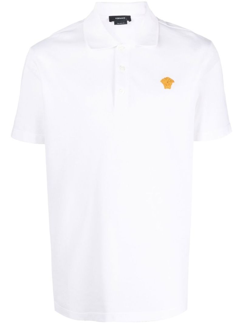 White Medusa Embroidered Polo Shirt
