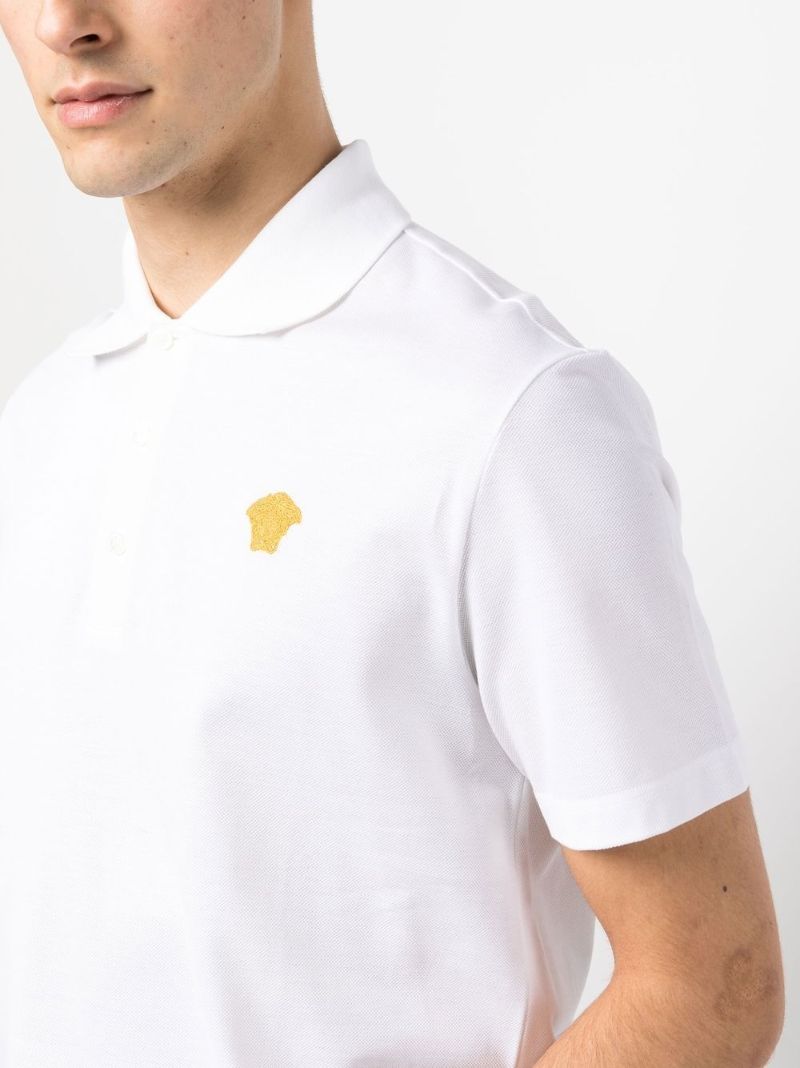 White Medusa Embroidered Polo Shirt