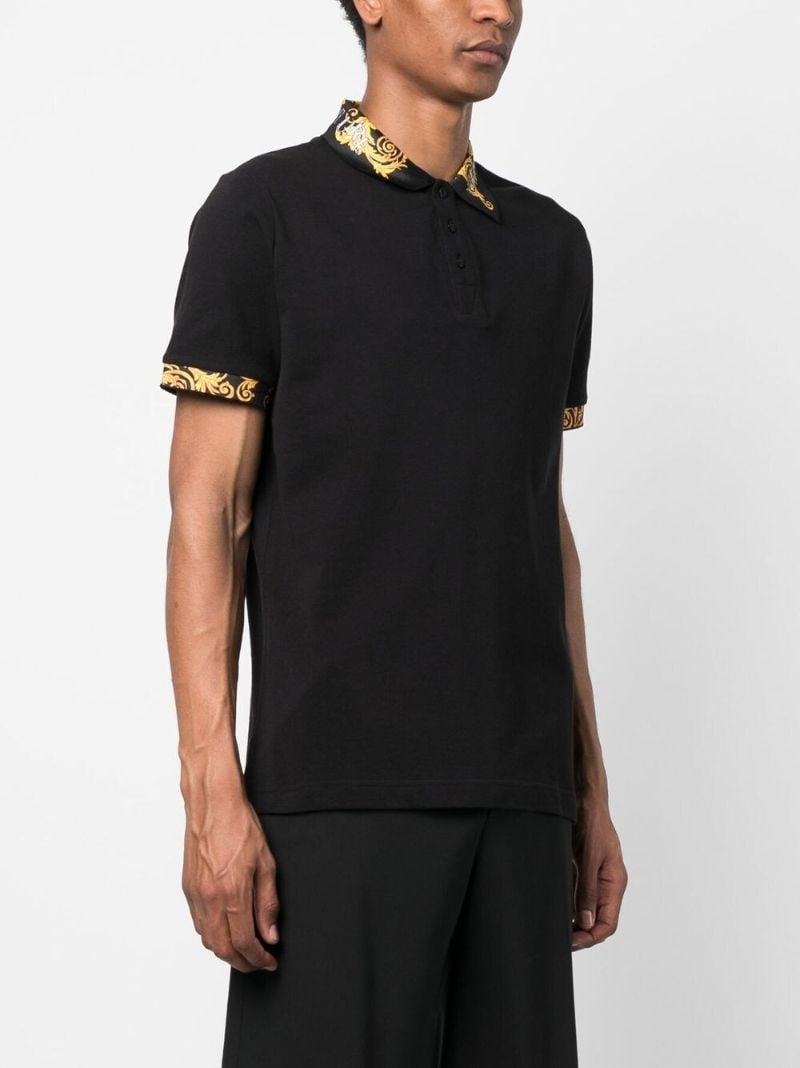 Black Logo Couture Print Polo Shirt