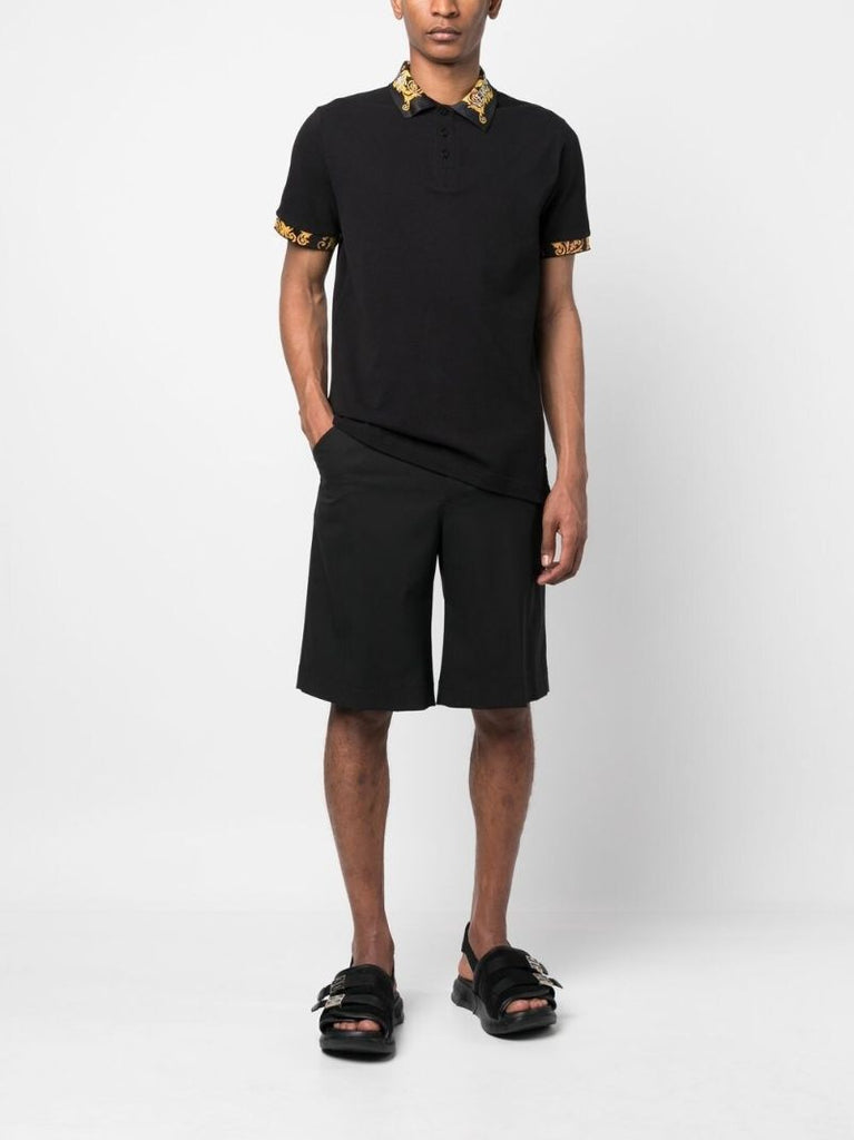 Black Logo Couture Print Polo Shirt