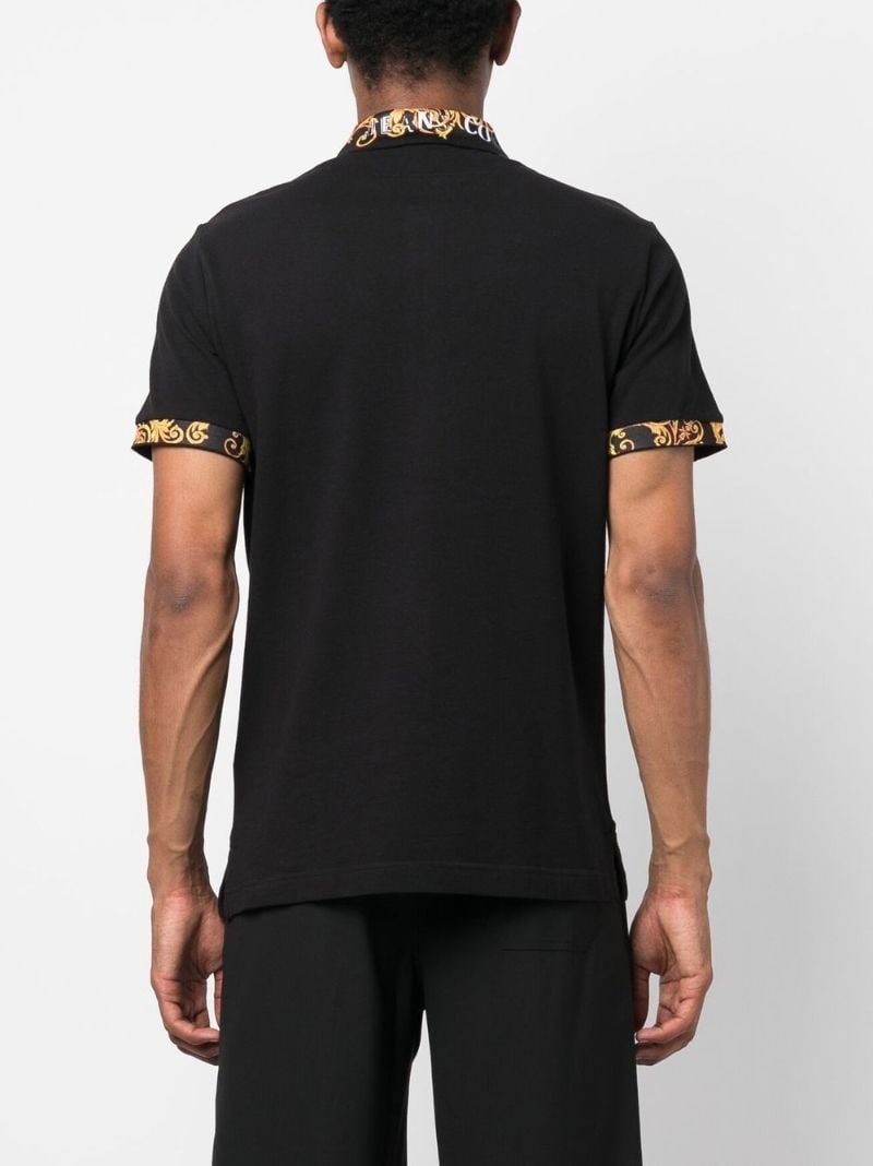 Black Logo Couture Print Polo Shirt