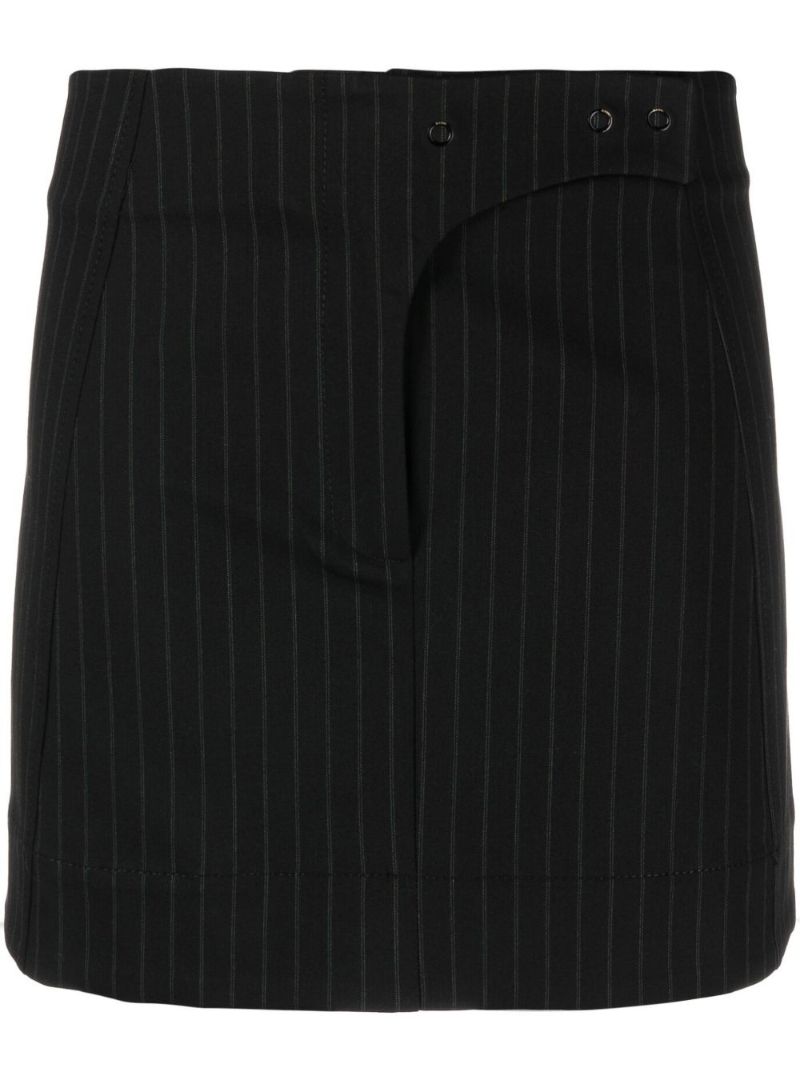 Black Pinstripe Mini Skirt