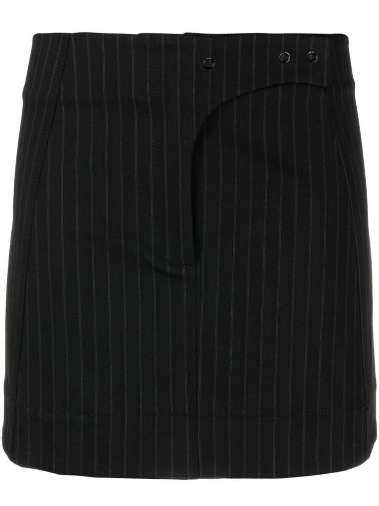 Black Pinstripe Mini Skirt