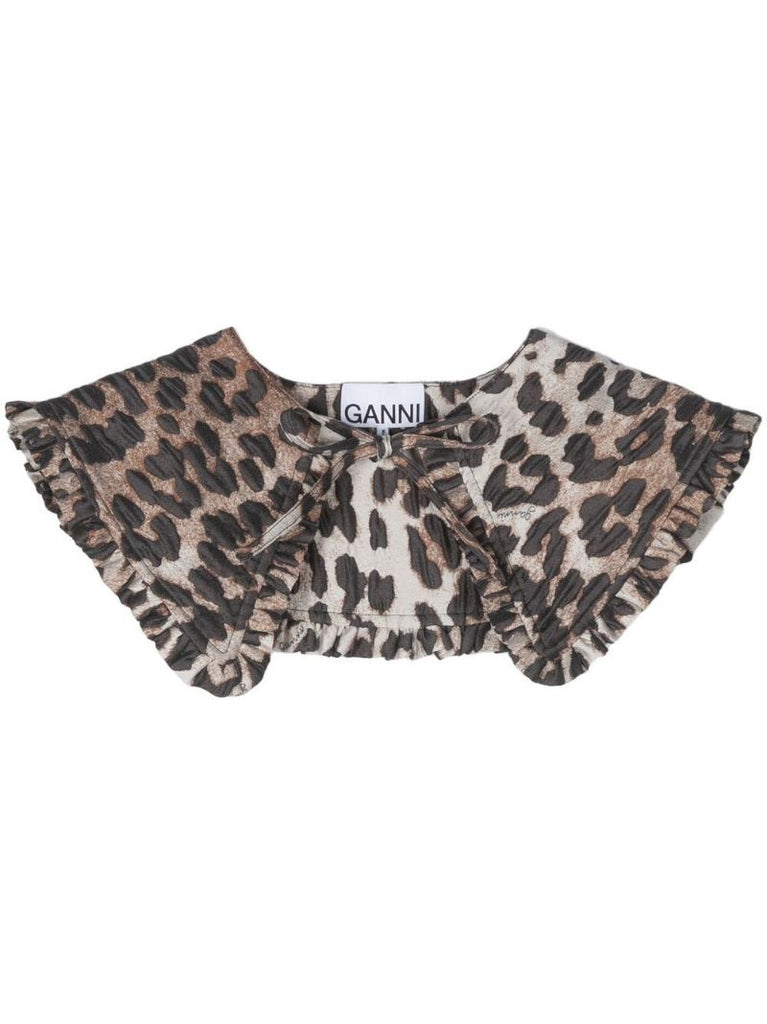 Brown Leopard Print Collar