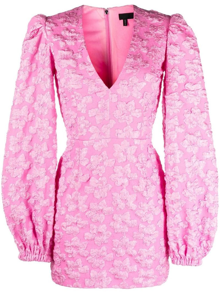Pink Valenia Floral Jacquard Mini Dress
