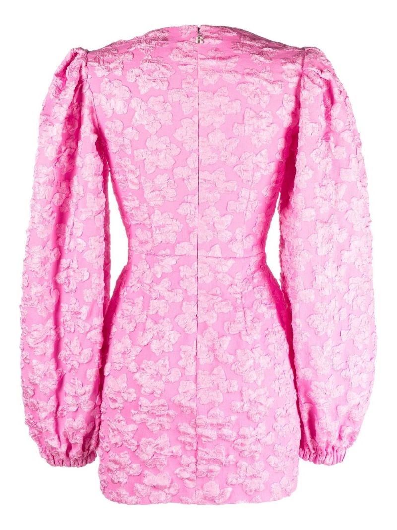 Pink Valenia Floral Jacquard Mini Dress