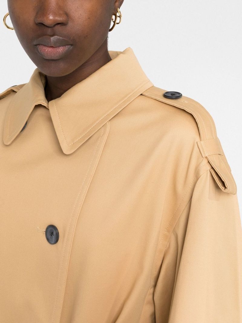Neutral Alanis Double-breasted Trench Coat