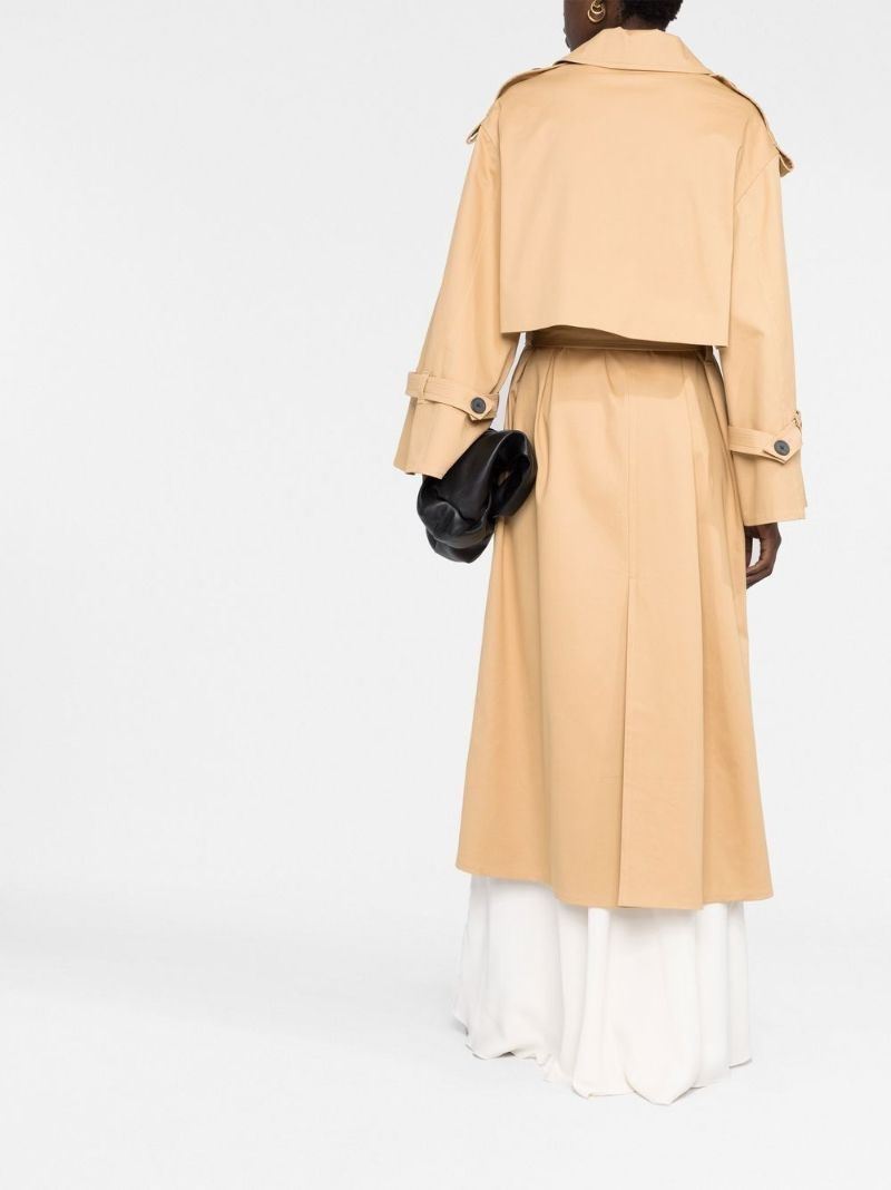 Neutral Alanis Double-breasted Trench Coat