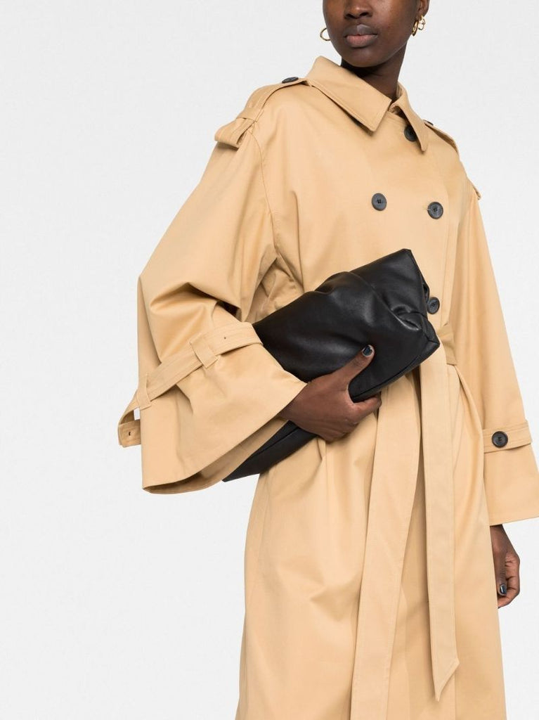 Neutral Alanis Double-breasted Trench Coat