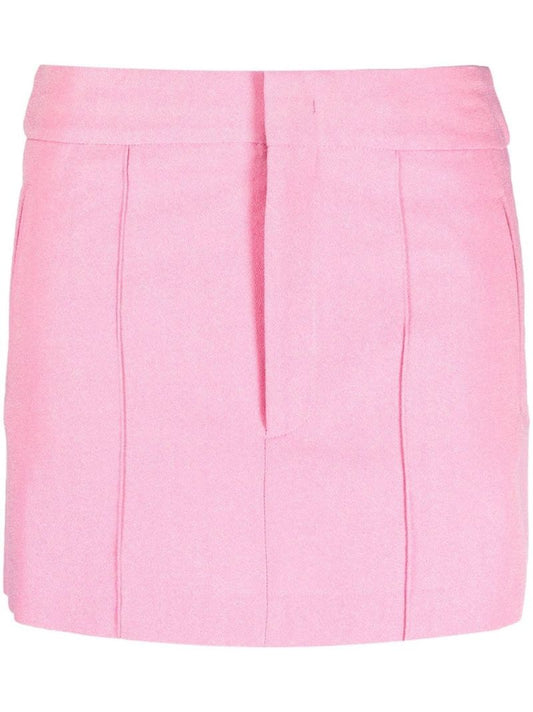 Pink Panelled Mini Skirt
