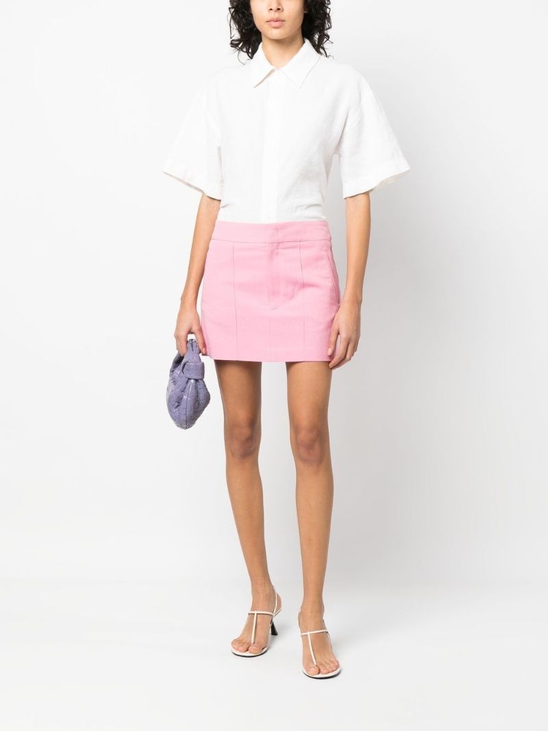 Pink Panelled Mini Skirt