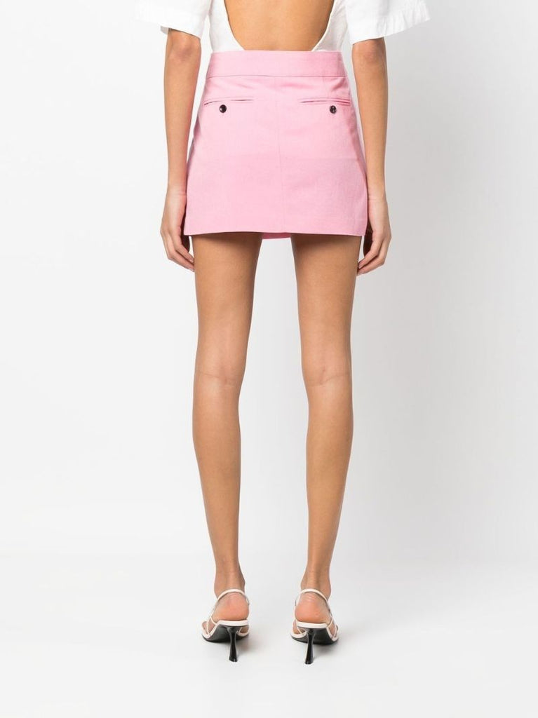 Pink Panelled Mini Skirt