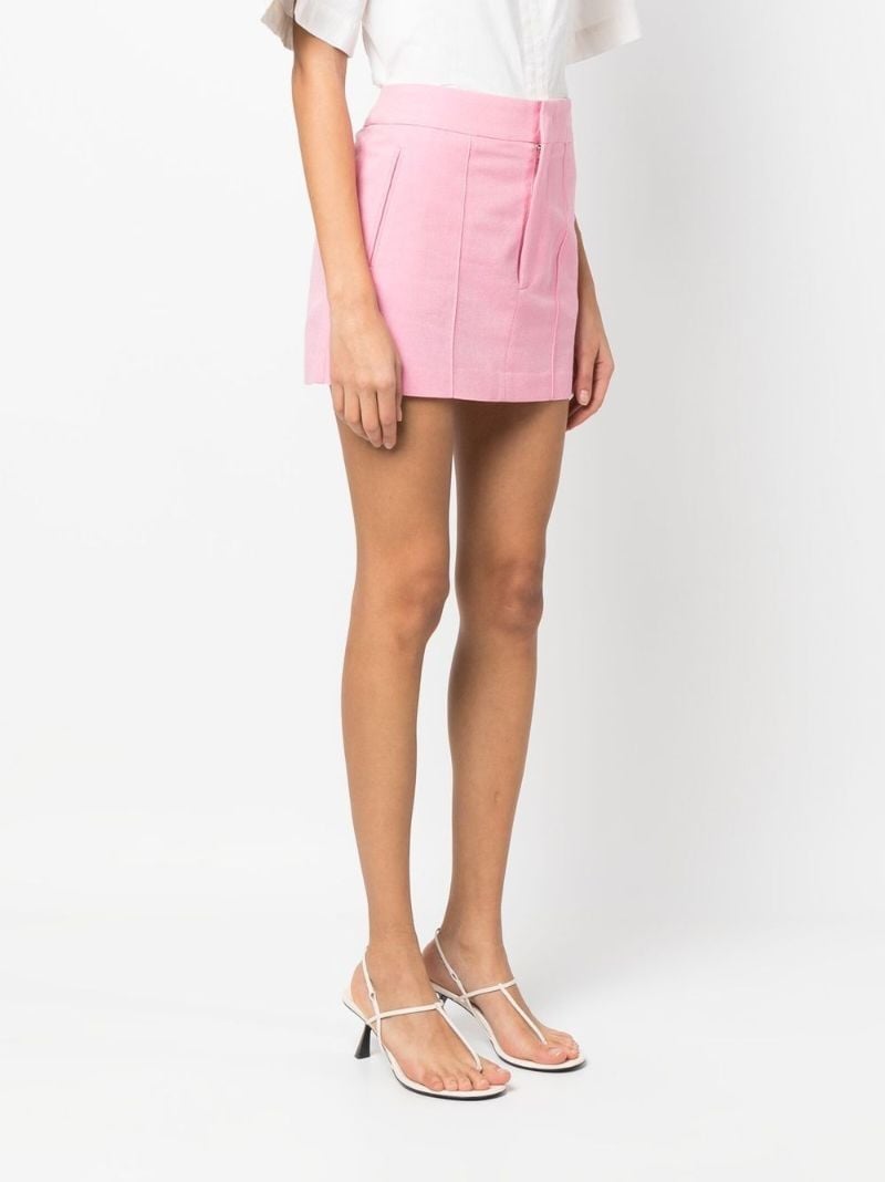 Pink Panelled Mini Skirt